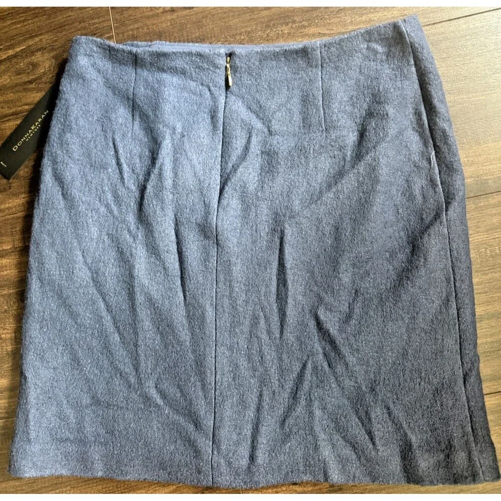 Donna Karan New York Women's Wool-Blend Trendy chic Dressy Pencil Skirt Blue 10